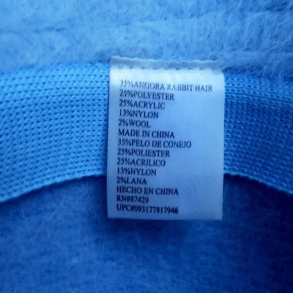 EUC Angora Mix - Rabbit Hair - Light Blue Winter Hat - Picture 8 of 8